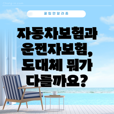 자동차보험과 운전자보험, 도대체 뭐가 다를까요?