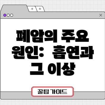 폐암의 주요 원인:  흡연과 그 이상