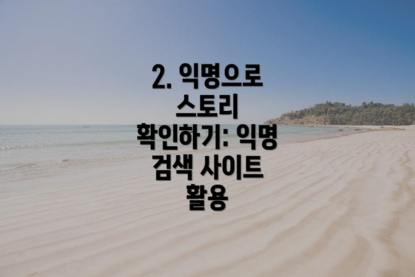 2. 익명으로 스토리 확인하기: 익명 검색 사이트 활용