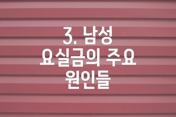 3. 남성 요실금의 주요 원인들