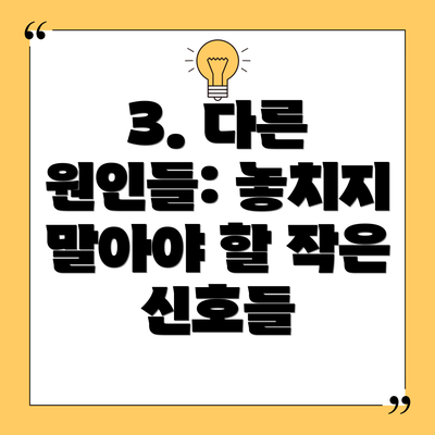 3. 다른 원인들: 놓치지 말아야 할 작은 신호들