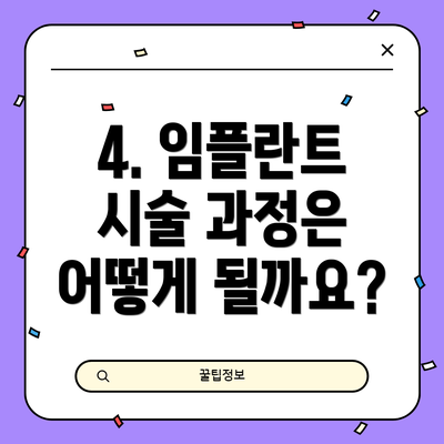 4. 임플란트 시술 과정은 어떻게 될까요?