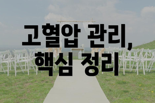 고혈압 관리, 핵심 정리