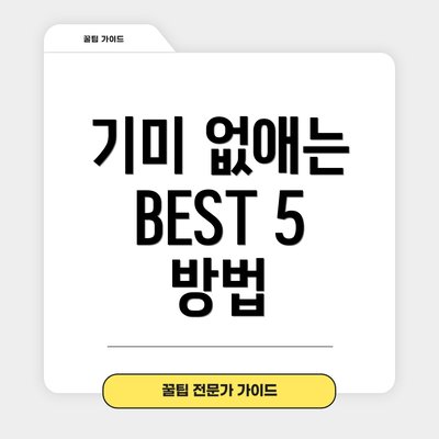 기미 없애는 BEST 5 방법