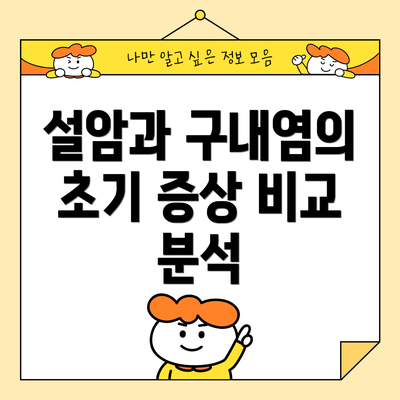 설암과 구내염의 초기 증상 비교 분석