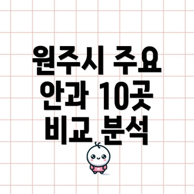 원주시 주요 안과 10곳 비교 분석