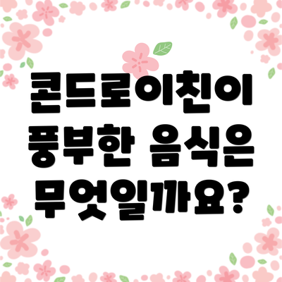 콘드로이친이 풍부한 음식은 무엇일까요?