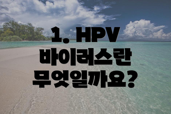 1. HPV 바이러스란 무엇일까요?