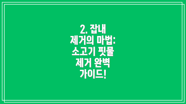 2. 잡내 제거의 마법: 소고기 핏물 제거 완벽 가이드!