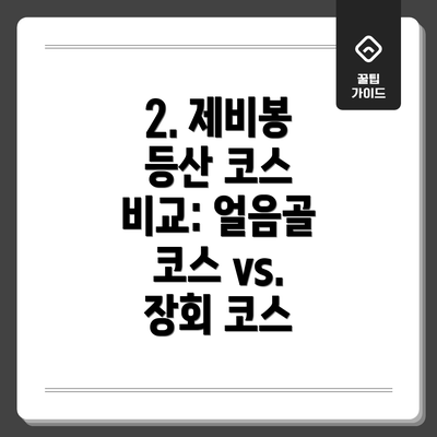 2. 제비봉 등산 코스 비교: 얼음골 코스 vs. 장회 코스