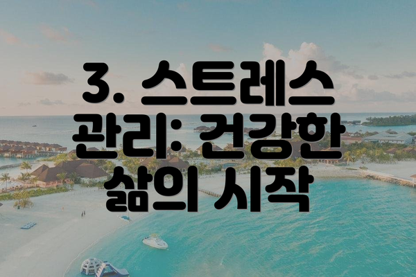 3. 스트레스 관리: 건강한 삶의 시작