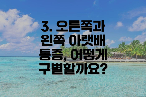3. 오른쪽과 왼쪽 아랫배 통증, 어떻게 구별할까요?