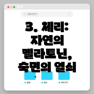3. 체리: 자연의 멜라토닌, 숙면의 열쇠