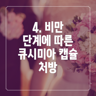 4. 비만 단계에 따른 큐시미아 캡슐 처방