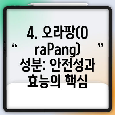 4. 오라팡(OraPang) 성분: 안전성과 효능의 핵심