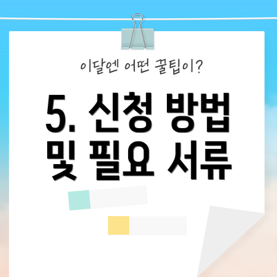 5. 신청 방법 및 필요 서류