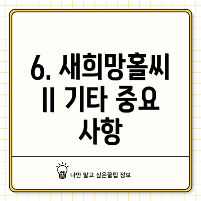 6. 새희망홀씨 II 기타 중요 사항