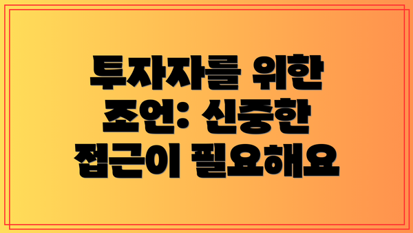 투자자를 위한 조언: 신중한 접근이 필요해요